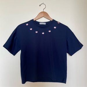 Peach collar boxy tee